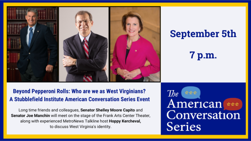 Beyond Pepperoni Rolls WHo are we as West Virginians A AStubblefield Institute American Conversation Series Event. September 5 at 7 PM