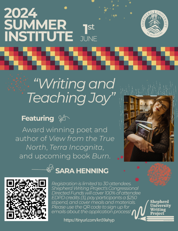 Flyer for Summer Institute 2024 featuring Sara Henning.